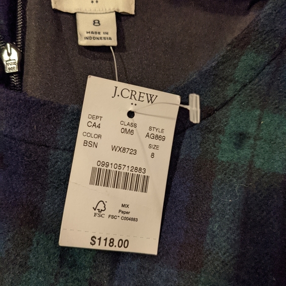 NWT J.Crew Black Watch Plaid Dress - Picture 9 of 9